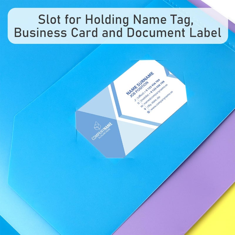 Timart Folders with Pockets-6 Pack  2 Pocket Folders Fit Letter Size Paper  Colored File Folders for Documents  Plastic File Folder for School Office Home Bussiness - Image 4